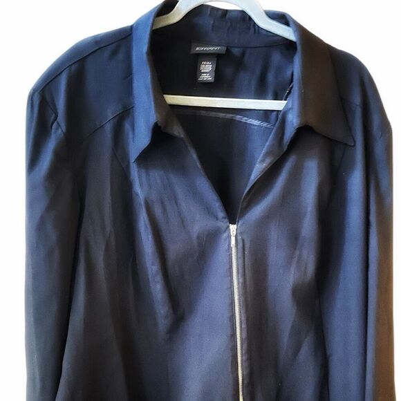 Lane Bryant Plus Size Black Cotton Zipper Closure Casual Jacket Size 3X Utility - Picture 2 of 5